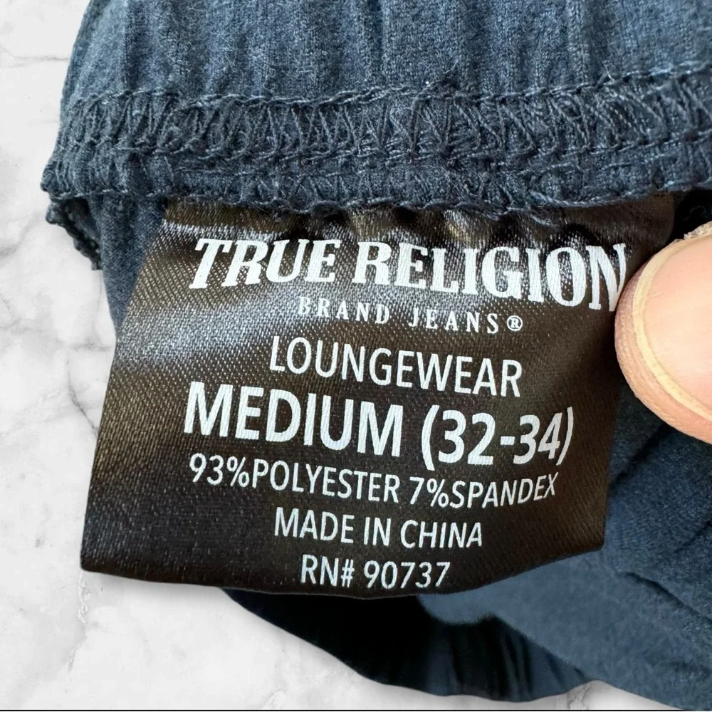 True Religion Men Jogger Pajama Pants Lightweight‎ Lounge Casual Sleep Med Blue